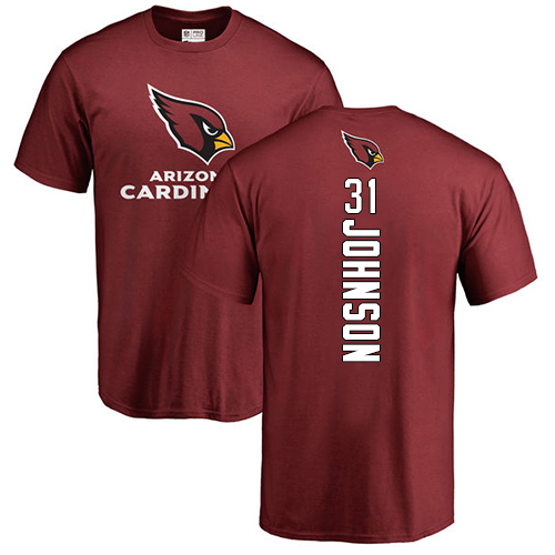Arizona Cardinals Men Maroon David Johnson Backer NFL Football #31 T Shirt